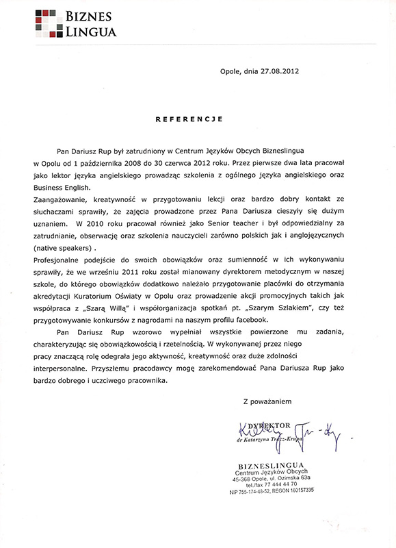 Referencje – CJO Bizneslingua Opole